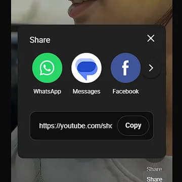 Copy YouTube video link steps